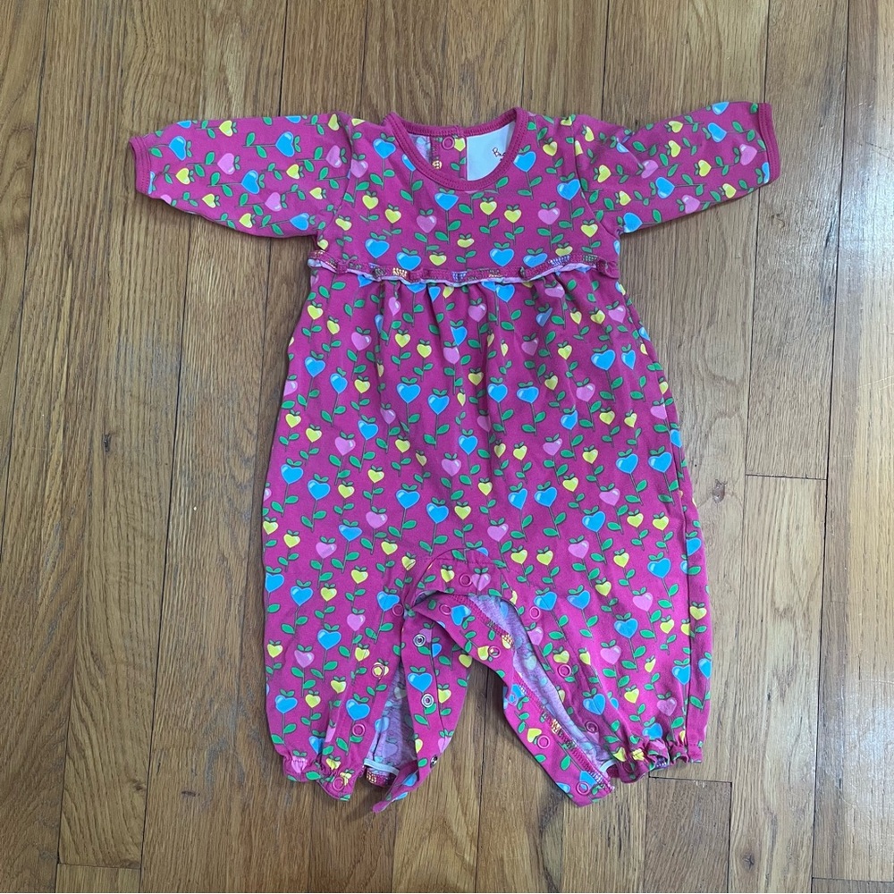 Florence Eiseman Pink and Blue Tulip Bodysuit adorable baby girl outfit 6 mos